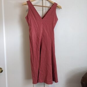 Theory "Tadayan" Stretch Linen Double V Dress - Sz 00  w/ hemmed alteration